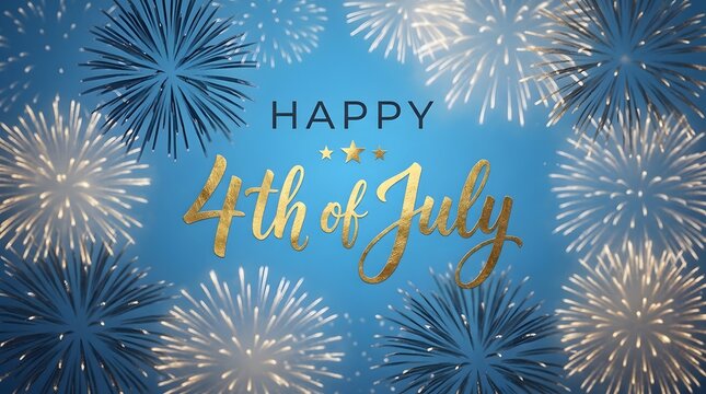 Festive 4th of July Celebration with Colorful Fireworks Display