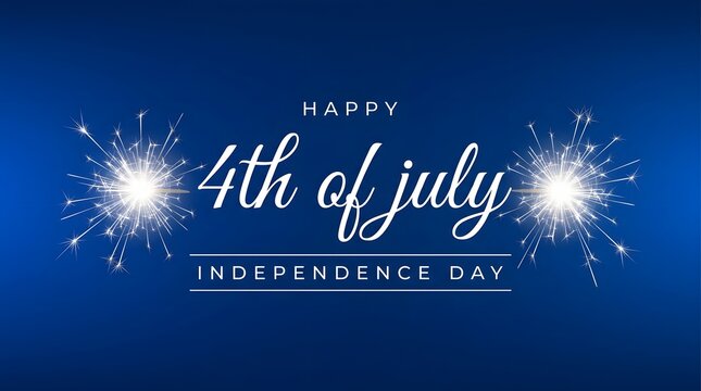 Happy 4th of July Independence Day Celebration with Fireworks