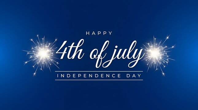 Happy 4th of July Independence Day Celebration with Sparklers