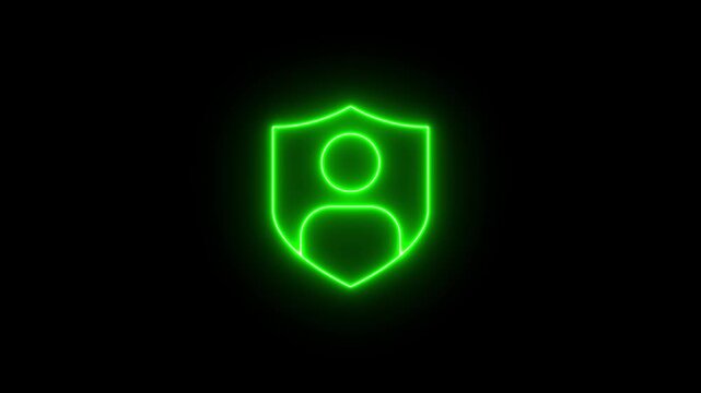 User security and protection icon with shield. Symbol of verified account, privacy and safe access. Ideal for cybersecurity, secure login, user verification and data protection