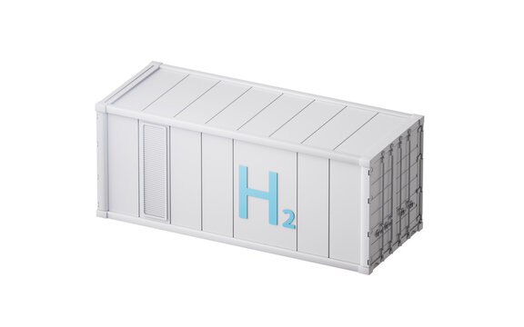 Hydrogen energy storage power station, 3d rendering.