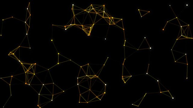 Abstract futuristic glowing network constellation animation