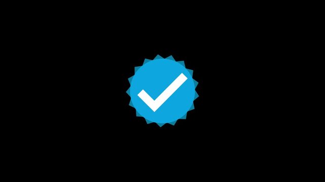 Green check mark icon, animated approve tick in circles