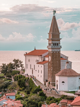 Bell Tower of St. George's Parish Church in Piran