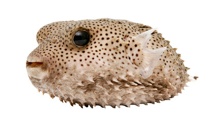 Spotted pufferfish with sharp spines and fins © Clementine