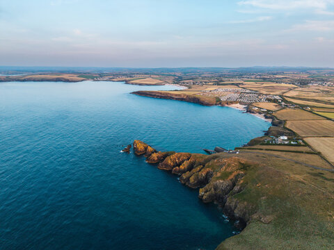 Stunning beautiful Summer sunset over Trevose Head in Cornwall England