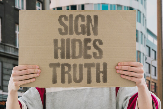 "Sign Hides Truth" Real cost stays concealed. SIGN. HIDES. TRUTH. REAL. COST.