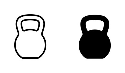 Fototapeta premium Kettlebell Icons, Fitness Equipment Vector, Strength Training Gear, Workout Weights