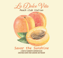 Fototapeta premium La Dolce Vita - Peach Club Italia