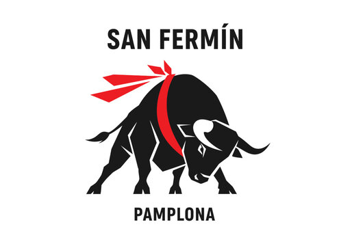 San Fermin Pamplona Bull Festival Emblem.