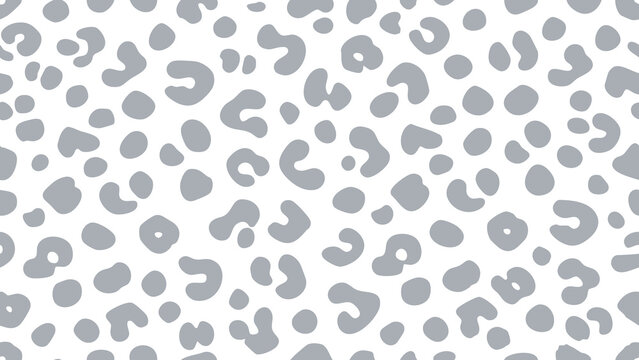 Gray Leopard Spot Seamless Vector Pattern Background