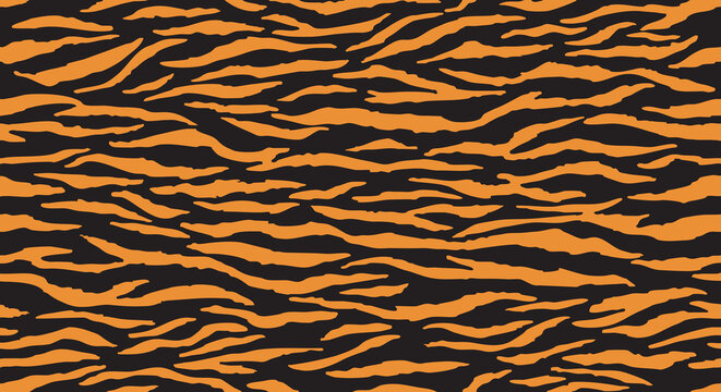 Seamless Tiger Stripe Pattern Vector for Textile and Surface Design