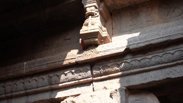 Sunlight in an Ancient Pillared Pavilion, Hampi, Karnataka, India