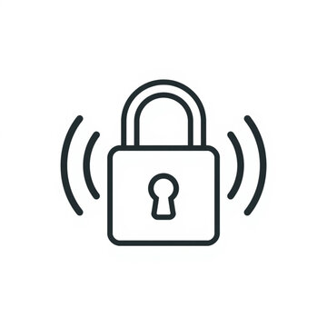 Smart Security Padlock Cyber Protection Vector Icon Logo