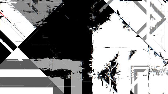 Abstract geometric motion background featuring layered shapes, diagonal elements and subtle interface graphics with fast-paced transitions