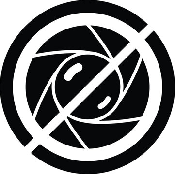 Camera aperture icon with a prohibition sign aperture prohibition restricted photography