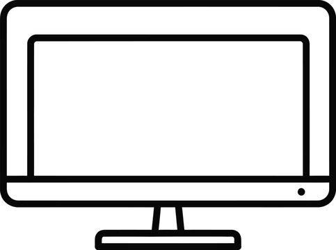 Modern computer monitor screen icon with computer technology electronic hardware workstation