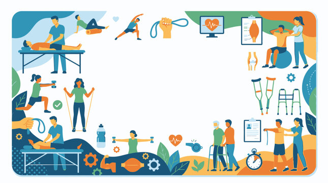 Physical therapy and rehabilitation service illustrative frame