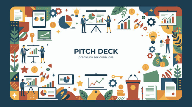Pitch deck business presentation data and growth frame