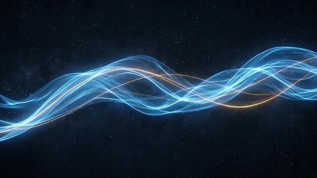 Dynamic Abstract Light Waves Flowing Through a Starry Night Sky in a High-Energy Visual Display