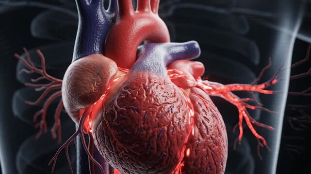 3D Human Heart Medical Animation