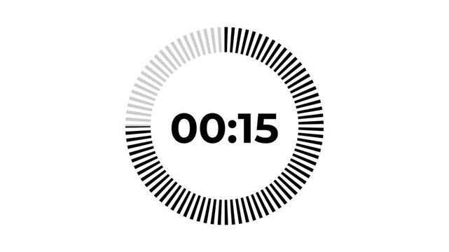 10 seconds circle countdown timer animation from 10 to 0 seconds on transparent background with alpha channel, countdown video