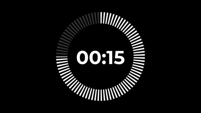 10 seconds circle countdown timer animation from 10 to 0 seconds on transparent background with alpha channel, countdown video