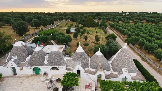 Dreamy Puglia. Flying over the Trulli of the Itria Valley.