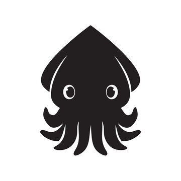 Black squid spade playing card symbol with eyes