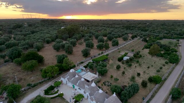 Dreamy Puglia. Flying over the Trulli of the Itria Valley.
