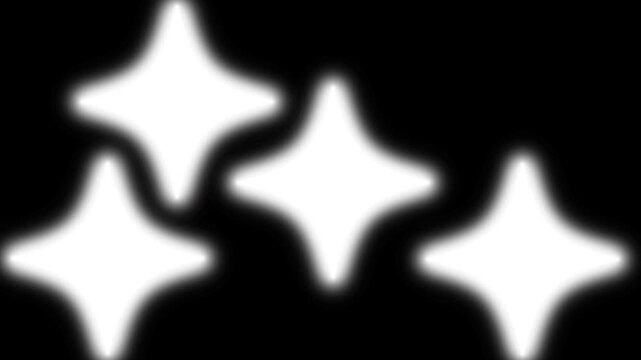 Elegant Star Light Effect Doodle Style, White Sparkling Stars Shine Animation, Dreamy Glitter Burst Motion Graphic, Luxury Dark Backdrop, Magic Flash Twinkle Movement Timeline Loop, 4K Video