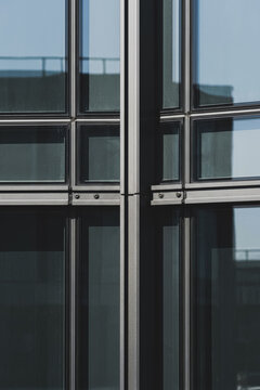 Modern glass facade of a commercial building
