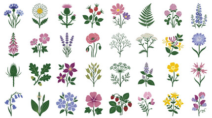 Wildflower and Botanical Icon Set © Al Lutfihakim