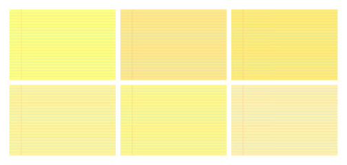 Set of yellow legal pad pages with lined designs © dniprodd