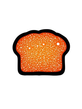 Silhouette bread icon with crusty edges and soft center, ||bread, lunch