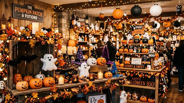 Halloween Decor Shop with Cute Seasonal Ornaments