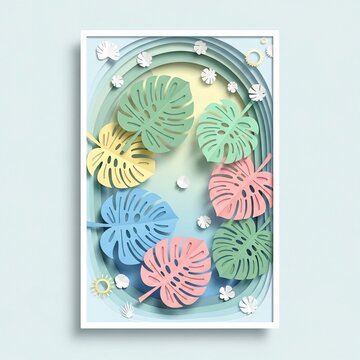 Whispers of a Paper Jungle: A Pastel Dreamscape