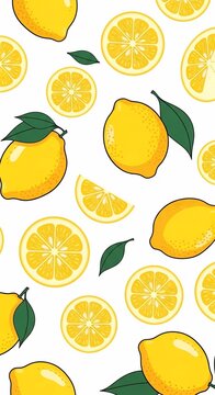Sunny Citrus Burst: A Vibrant Illustrated Pattern
