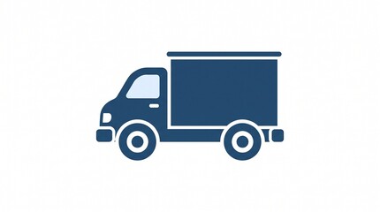 Fototapeta premium Delivery truck icon. Flat vector illustration of a cargo transport vehicle.