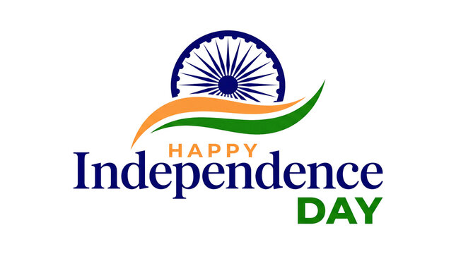 Happy Independence Day graphic design featuring the Ashoka Chakra and vibrant colors representing national pride and celebration