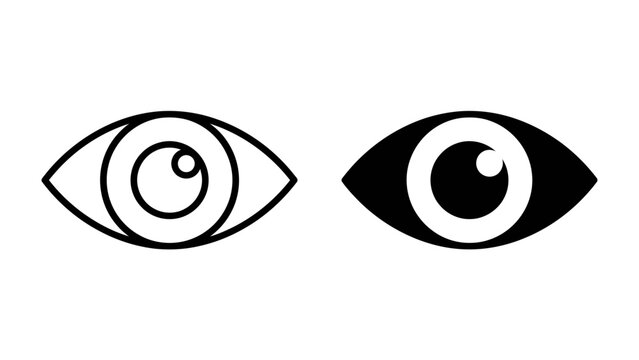 Two eyes icon: A graphic representation of two stylized eyes, one in outline and one solid black, symbolizing vision, observation, and insight.