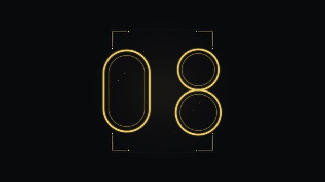 Gold Number 08 Digital Display