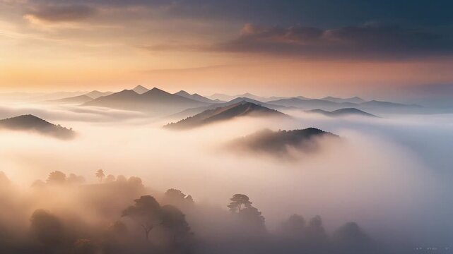 Fog loop mist drifting upward continuously gradient tones creating cinematic atmospheric glow