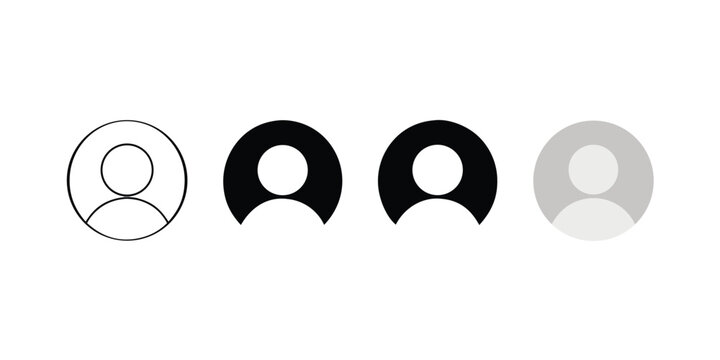 User profile and account avatar icon set with interface identity character silhouette shoulder community customer individual