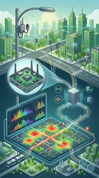 Smart city infrastructure monitoring with sensors and data analysis