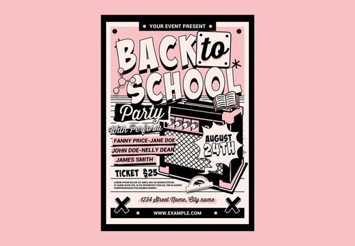 Back to School Party Flyer