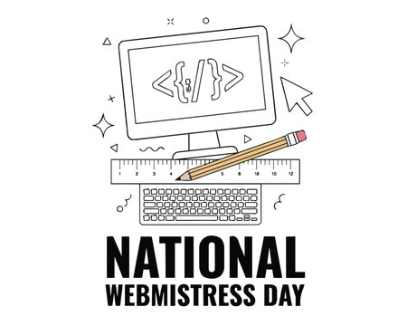 National Webmistress Day Vector Illustration, Web Design, Internet Technology and Digital Professional Celebration