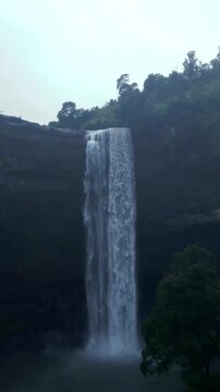 Vertical Aerial View of Krang Suri Waterfall, Meghalaya, India