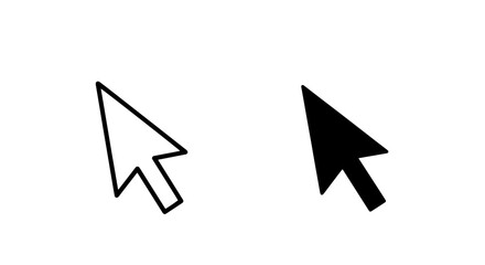 Computer mouse cursor arrow icon in outline and solid styles © Al Rafi