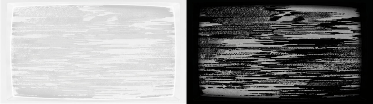 Vintage television static screen with retro analog glitch effect, grainy white noise texture in old monitor frame for nostalgic broadcast, media broadcast signal, digital art and video background
